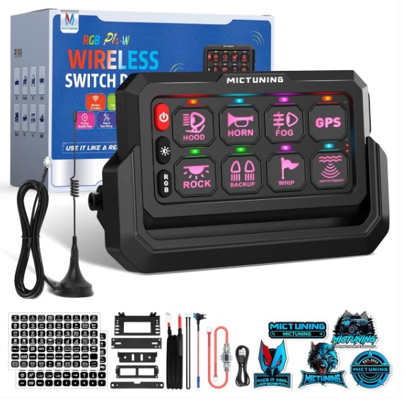 Rofaborð 8 rofa m.RGB lýsingu þráðlaust