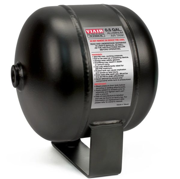 Loftkútur Viair 0,5 gallon úr svörtu áli