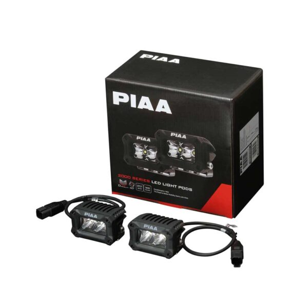 Piaa 2000 LED bakk/vinnuljós í setti spot geisli